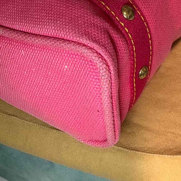 Louis Vuitton Antigua Cabas PM Pink Red Canvas Tote Bag Made in France Rare GUC - Picture 7 of 13